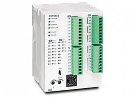DVP28SV11S2 Контроллер: 16DI/12DO, Transistor, PNP, 24VDC, 2 шины расширения, увеличенная память программы и регистров данных